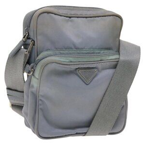 Authentic PRADA Shoulder Bag Nylon Light Blue Silver